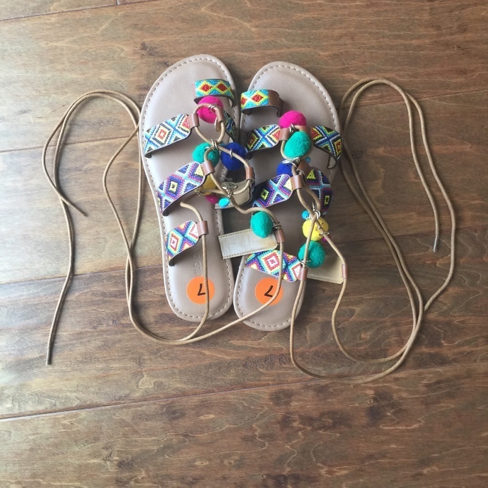 Wild diva ankle wrap sandals NEW